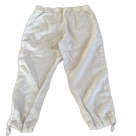 J Jill Pure Jill Linen Off White Pullon Drawstring Hem Pant Cropped Size L - Picture 3 of 6
